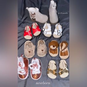 All newborn baby shoes worn ONCE for $10.00. They grow so fast. No damage